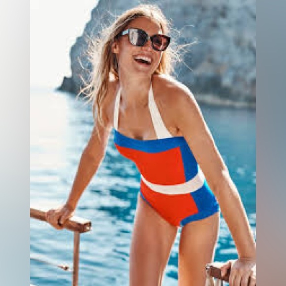 New Boden Santorini Halterneck Swimsuit. Sz 8R